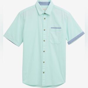 🌙 B116 - Tom Tailor mint green Short Sleeve Button-Up Shirt